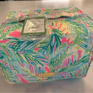 Lilly Pulitzer Tropical Pink Palm Leaf Makeup Case NWT